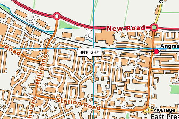 BN16 3HY map - OS VectorMap District (Ordnance Survey)