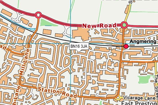 BN16 3JA map - OS VectorMap District (Ordnance Survey)