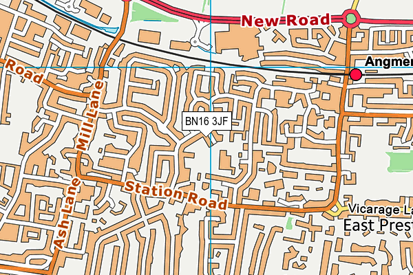 BN16 3JF map - OS VectorMap District (Ordnance Survey)