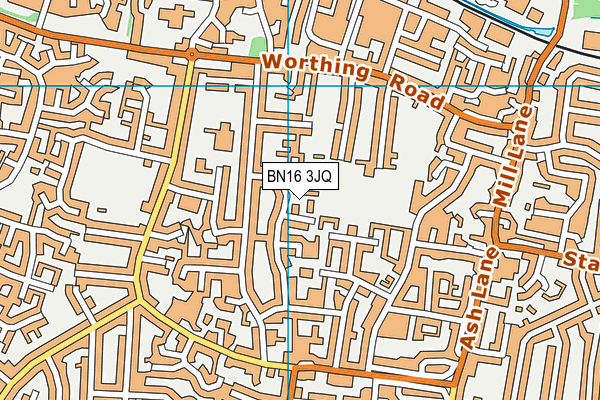 BN16 3JQ map - OS VectorMap District (Ordnance Survey)