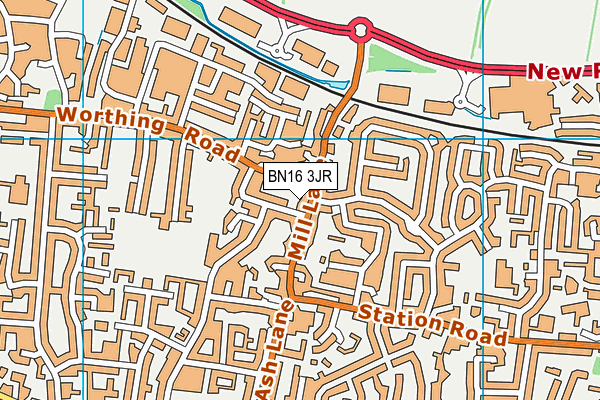 BN16 3JR map - OS VectorMap District (Ordnance Survey)