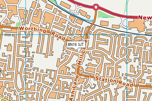 BN16 3JT map - OS VectorMap District (Ordnance Survey)