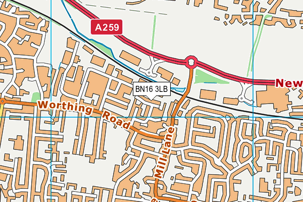 BN16 3LB map - OS VectorMap District (Ordnance Survey)