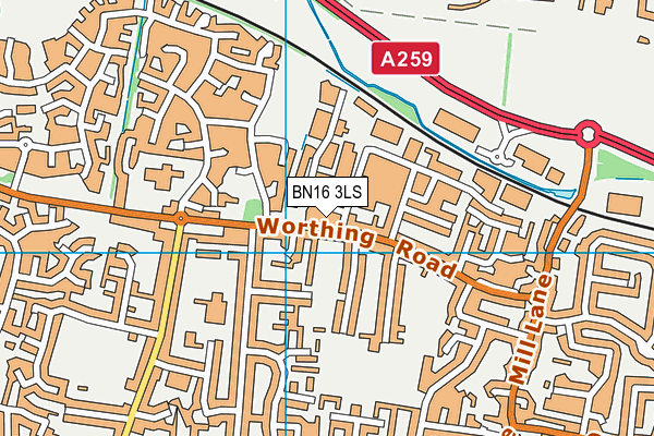 BN16 3LS map - OS VectorMap District (Ordnance Survey)