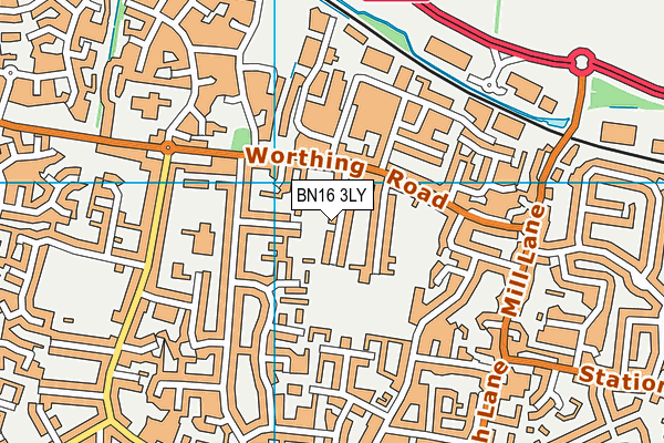 BN16 3LY map - OS VectorMap District (Ordnance Survey)
