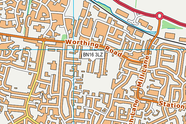 BN16 3LZ map - OS VectorMap District (Ordnance Survey)