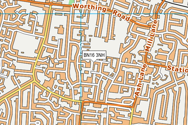 BN16 3NH map - OS VectorMap District (Ordnance Survey)