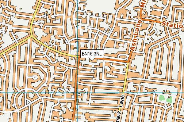 BN16 3NL map - OS VectorMap District (Ordnance Survey)