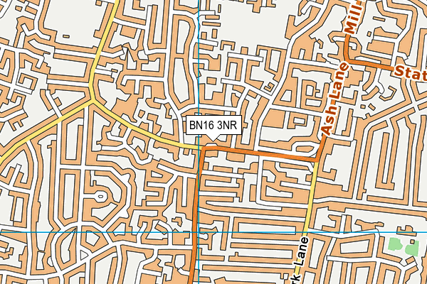 BN16 3NR map - OS VectorMap District (Ordnance Survey)