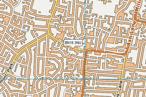 BN16 3NU map - OS VectorMap District (Ordnance Survey)