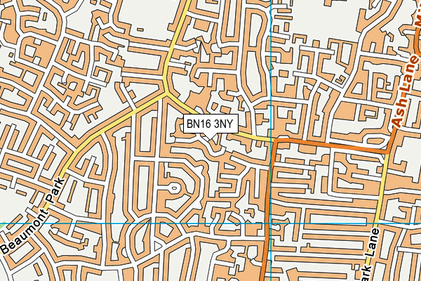 BN16 3NY map - OS VectorMap District (Ordnance Survey)