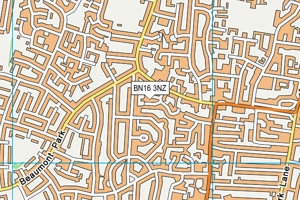 BN16 3NZ map - OS VectorMap District (Ordnance Survey)