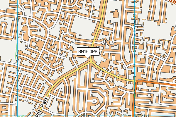 BN16 3PB map - OS VectorMap District (Ordnance Survey)