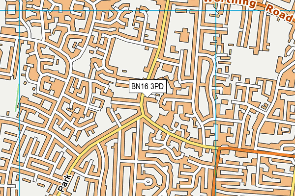 BN16 3PD map - OS VectorMap District (Ordnance Survey)