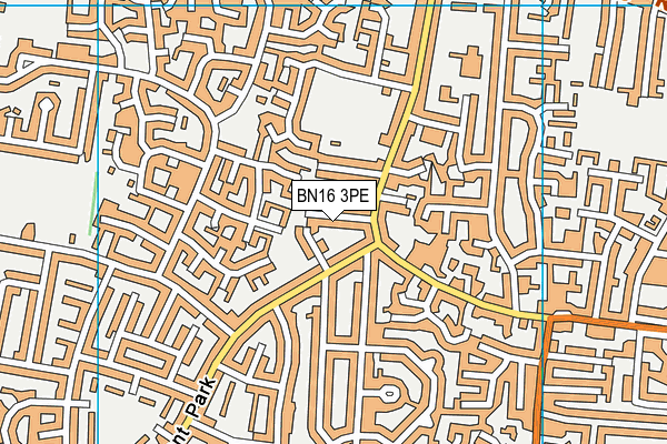 BN16 3PE map - OS VectorMap District (Ordnance Survey)