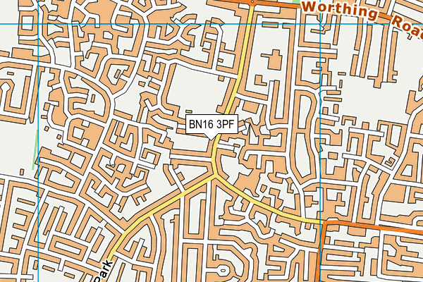 BN16 3PF map - OS VectorMap District (Ordnance Survey)