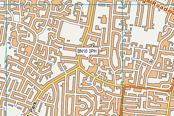 BN16 3PH map - OS VectorMap District (Ordnance Survey)