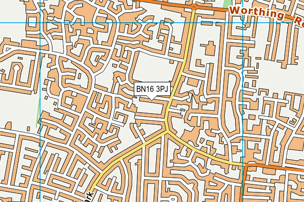 BN16 3PJ map - OS VectorMap District (Ordnance Survey)