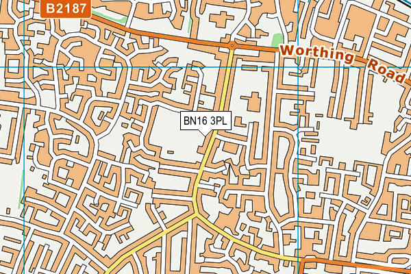 BN16 3PL map - OS VectorMap District (Ordnance Survey)