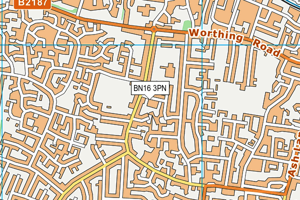 BN16 3PN map - OS VectorMap District (Ordnance Survey)