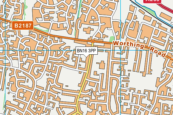 BN16 3PP map - OS VectorMap District (Ordnance Survey)