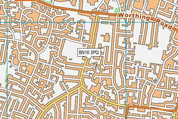 BN16 3PQ map - OS VectorMap District (Ordnance Survey)