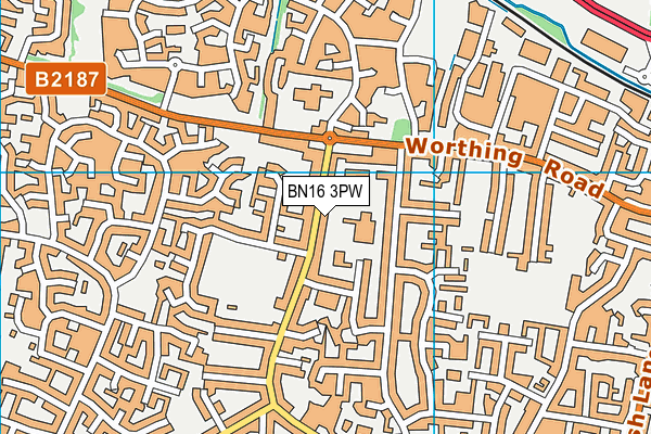 BN16 3PW map - OS VectorMap District (Ordnance Survey)