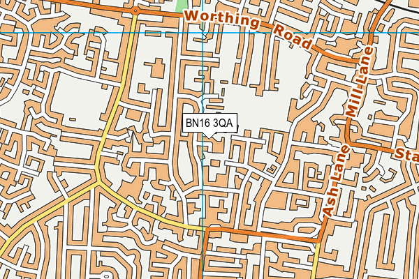 BN16 3QA map - OS VectorMap District (Ordnance Survey)