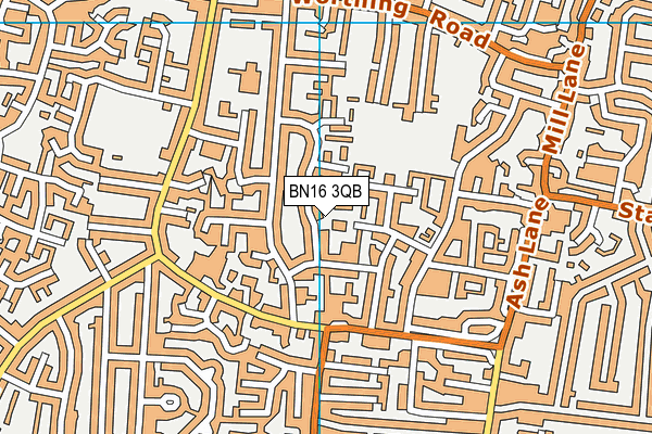 BN16 3QB map - OS VectorMap District (Ordnance Survey)