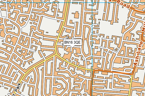BN16 3QE map - OS VectorMap District (Ordnance Survey)