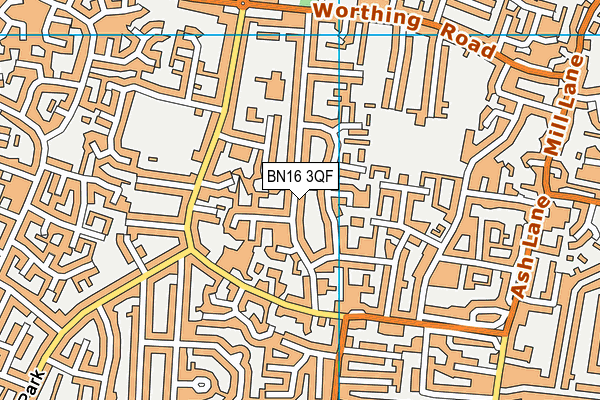 BN16 3QF map - OS VectorMap District (Ordnance Survey)