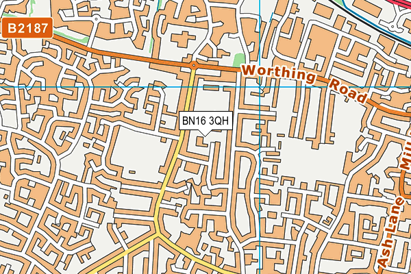 BN16 3QH map - OS VectorMap District (Ordnance Survey)