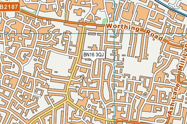 BN16 3QJ map - OS VectorMap District (Ordnance Survey)