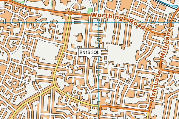 BN16 3QL map - OS VectorMap District (Ordnance Survey)
