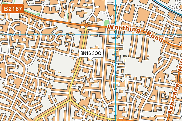 BN16 3QQ map - OS VectorMap District (Ordnance Survey)