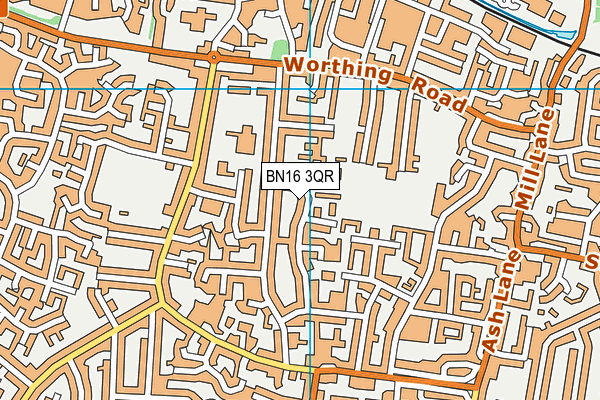 BN16 3QR map - OS VectorMap District (Ordnance Survey)