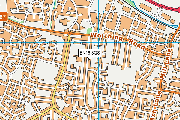 BN16 3QS map - OS VectorMap District (Ordnance Survey)