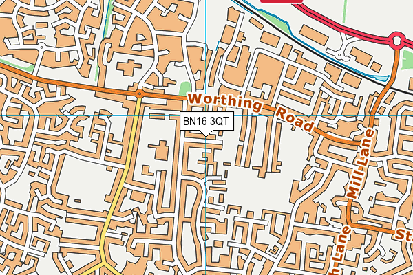 BN16 3QT map - OS VectorMap District (Ordnance Survey)