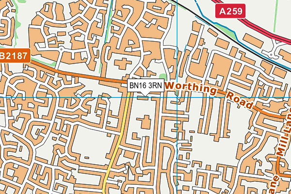 BN16 3RN map - OS VectorMap District (Ordnance Survey)