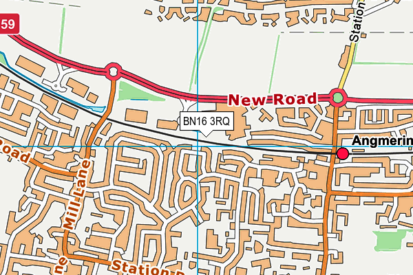 BN16 3RQ map - OS VectorMap District (Ordnance Survey)