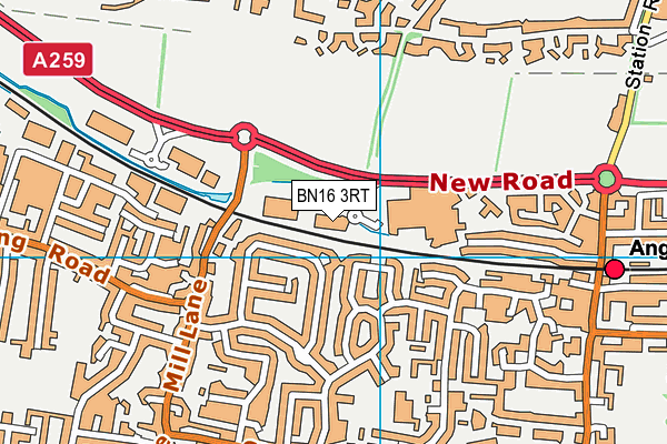 BN16 3RT map - OS VectorMap District (Ordnance Survey)