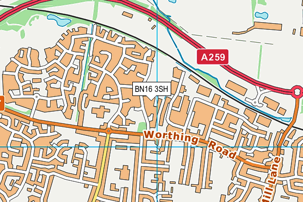 BN16 3SH map - OS VectorMap District (Ordnance Survey)