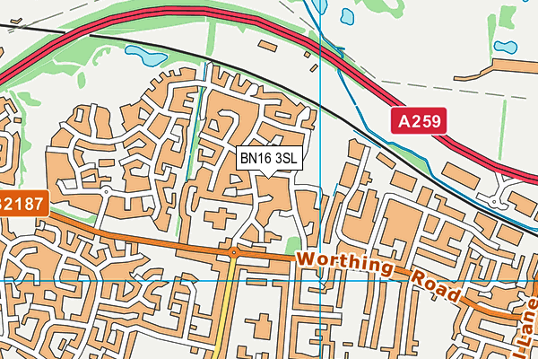 BN16 3SL map - OS VectorMap District (Ordnance Survey)