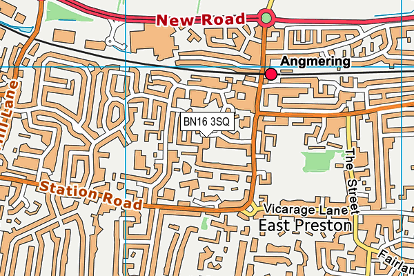 BN16 3SQ map - OS VectorMap District (Ordnance Survey)