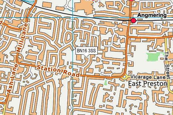 BN16 3SS map - OS VectorMap District (Ordnance Survey)