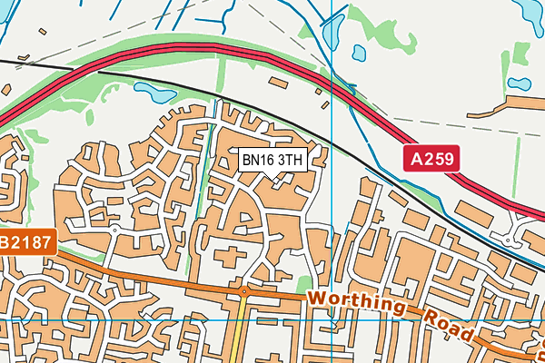 BN16 3TH map - OS VectorMap District (Ordnance Survey)