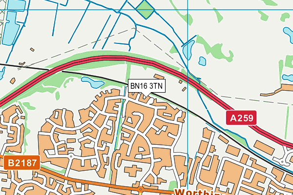BN16 3TN map - OS VectorMap District (Ordnance Survey)