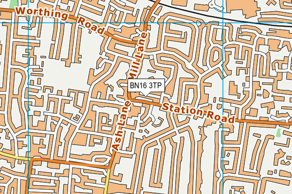 BN16 3TP map - OS VectorMap District (Ordnance Survey)