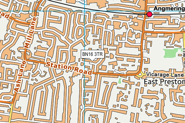 BN16 3TR map - OS VectorMap District (Ordnance Survey)