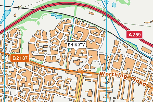 BN16 3TY map - OS VectorMap District (Ordnance Survey)